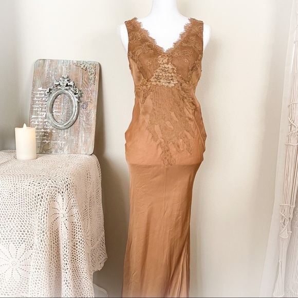 NWT Free People X Brenda Knight Laced Maxi Slip Dress - Picture 5 of 15